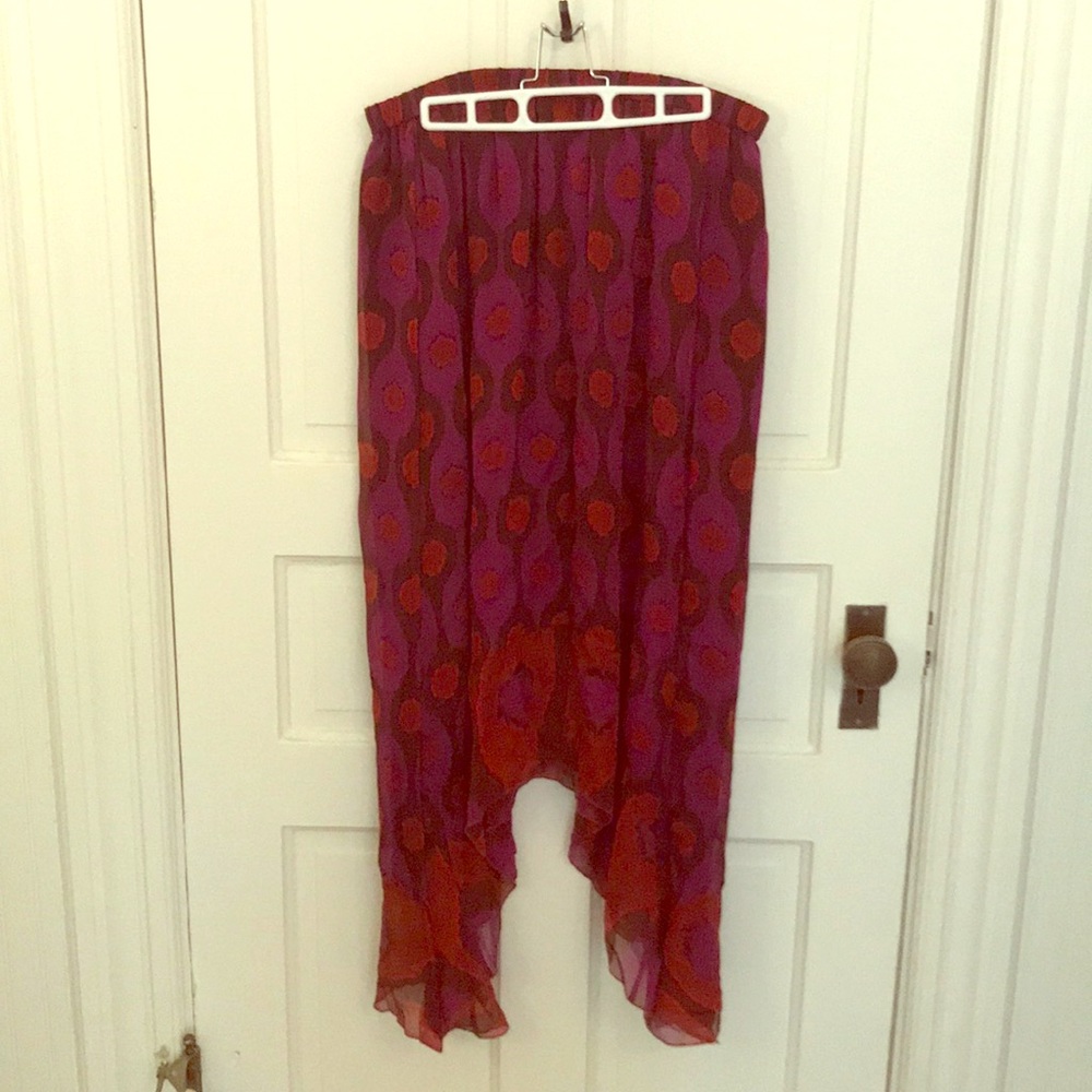 NWT DVF stunning hi-lo skirt sz L